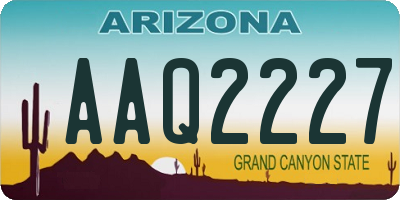 AZ license plate AAQ2227