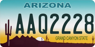 AZ license plate AAQ2228