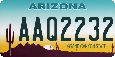 AZ license plate AAQ2232