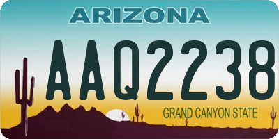 AZ license plate AAQ2238