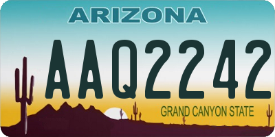 AZ license plate AAQ2242