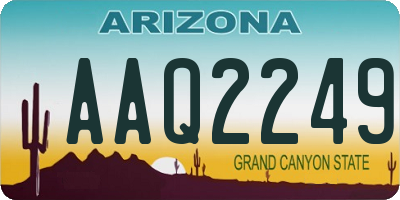 AZ license plate AAQ2249