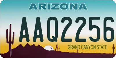 AZ license plate AAQ2256