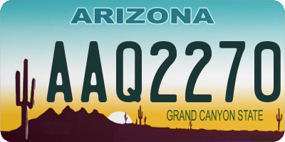 AZ license plate AAQ2270