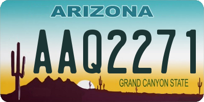 AZ license plate AAQ2271