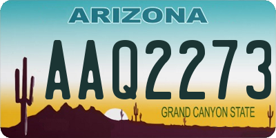 AZ license plate AAQ2273