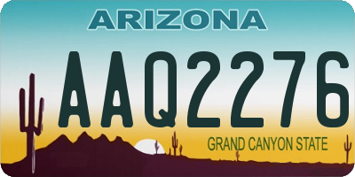 AZ license plate AAQ2276