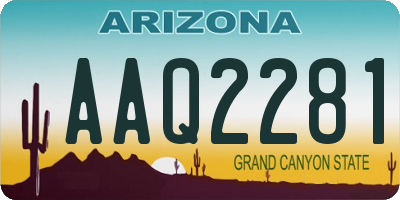 AZ license plate AAQ2281