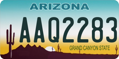AZ license plate AAQ2283