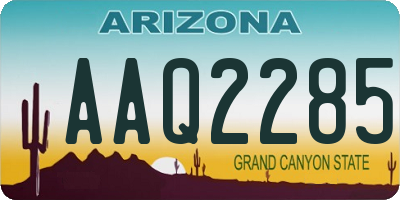 AZ license plate AAQ2285