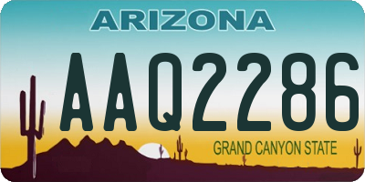 AZ license plate AAQ2286