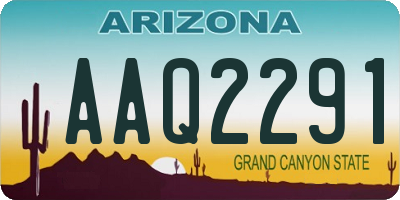 AZ license plate AAQ2291