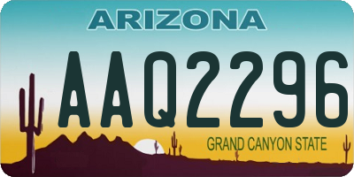 AZ license plate AAQ2296