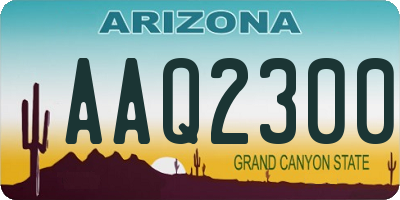 AZ license plate AAQ2300