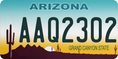 AZ license plate AAQ2302