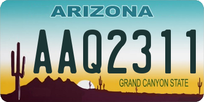 AZ license plate AAQ2311