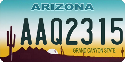 AZ license plate AAQ2315