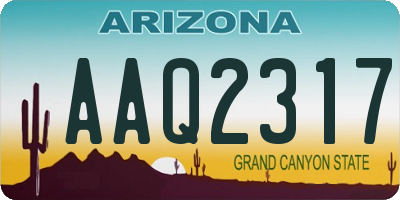 AZ license plate AAQ2317