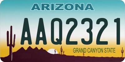 AZ license plate AAQ2321