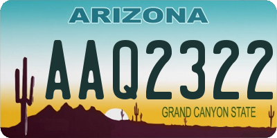 AZ license plate AAQ2322