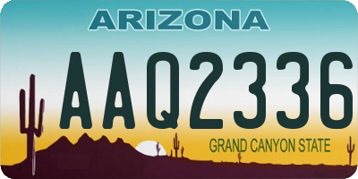 AZ license plate AAQ2336