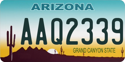 AZ license plate AAQ2339