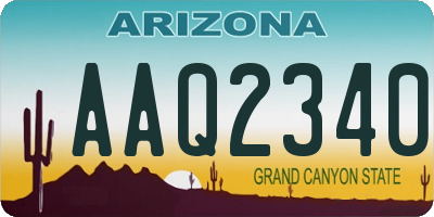 AZ license plate AAQ2340