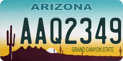 AZ license plate AAQ2349