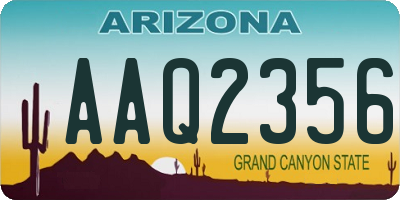 AZ license plate AAQ2356