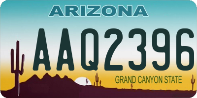 AZ license plate AAQ2396