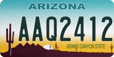 AZ license plate AAQ2412