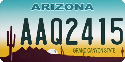 AZ license plate AAQ2415
