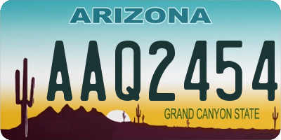 AZ license plate AAQ2454
