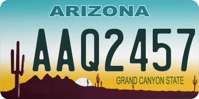 AZ license plate AAQ2457