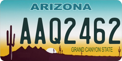 AZ license plate AAQ2462