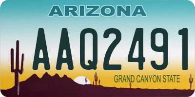 AZ license plate AAQ2491