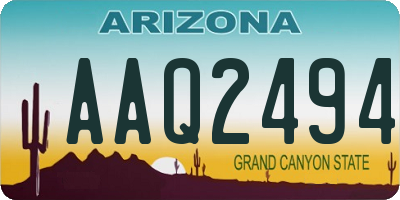 AZ license plate AAQ2494