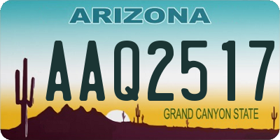 AZ license plate AAQ2517