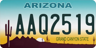 AZ license plate AAQ2519
