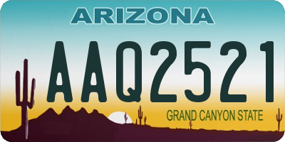 AZ license plate AAQ2521