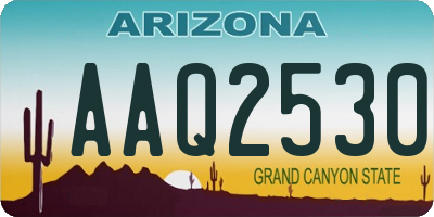 AZ license plate AAQ2530