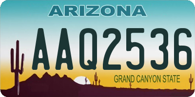 AZ license plate AAQ2536