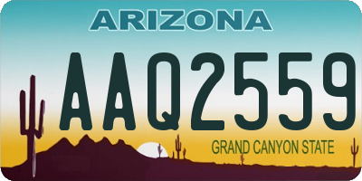 AZ license plate AAQ2559