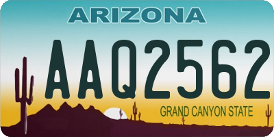 AZ license plate AAQ2562