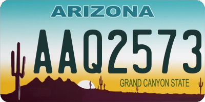 AZ license plate AAQ2573