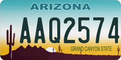 AZ license plate AAQ2574