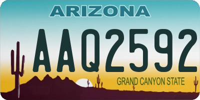 AZ license plate AAQ2592
