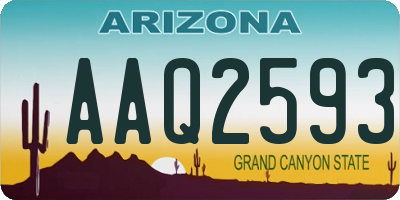 AZ license plate AAQ2593
