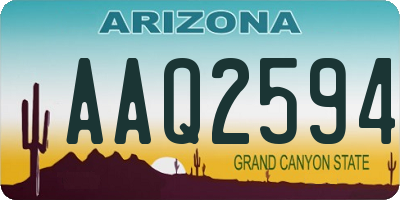 AZ license plate AAQ2594