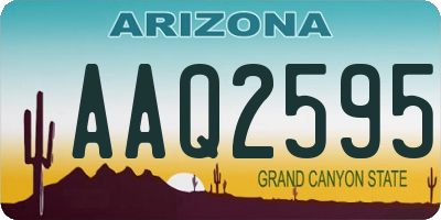 AZ license plate AAQ2595